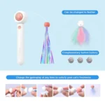 Petgravity 2-in-1 Retractable Spring Bar Wand with Tassel Cat Stick Toy - Image 3