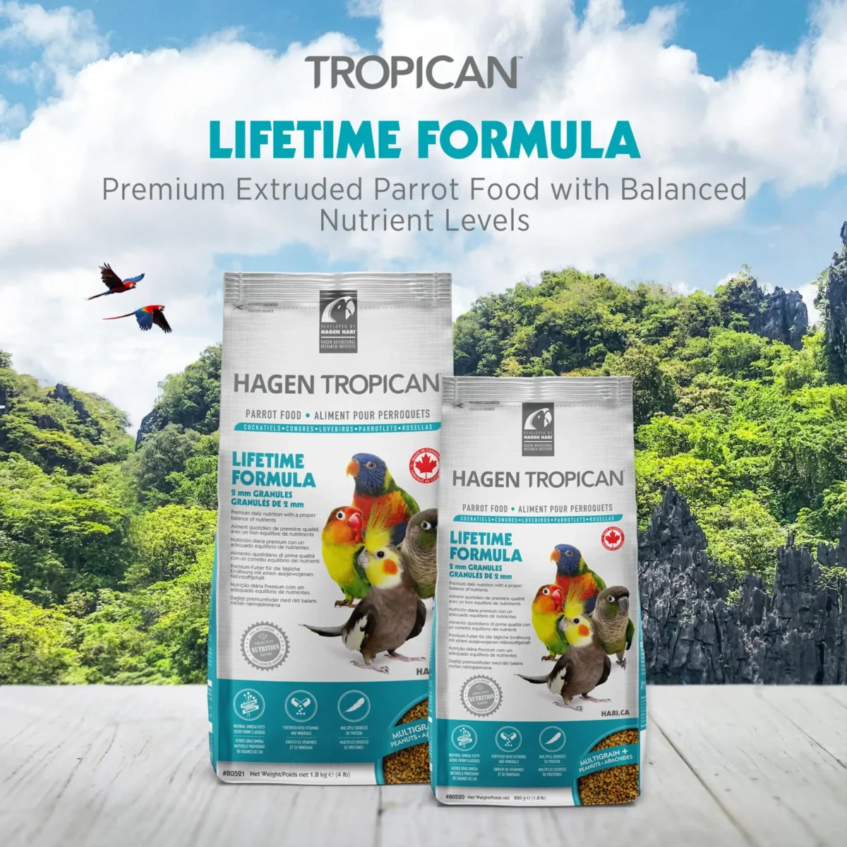 Hagen Tropican Lifetime Formula 2 mm Granule cockatiel 820g - Image 2