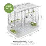 Bird Cage for Very Small to Small Birds, Model M02, Small Wire, Double Height - Image 7