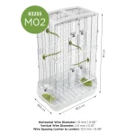 Bird Cage for Very Small to Small Birds, Model M02, Small Wire, Double Height - Image 2