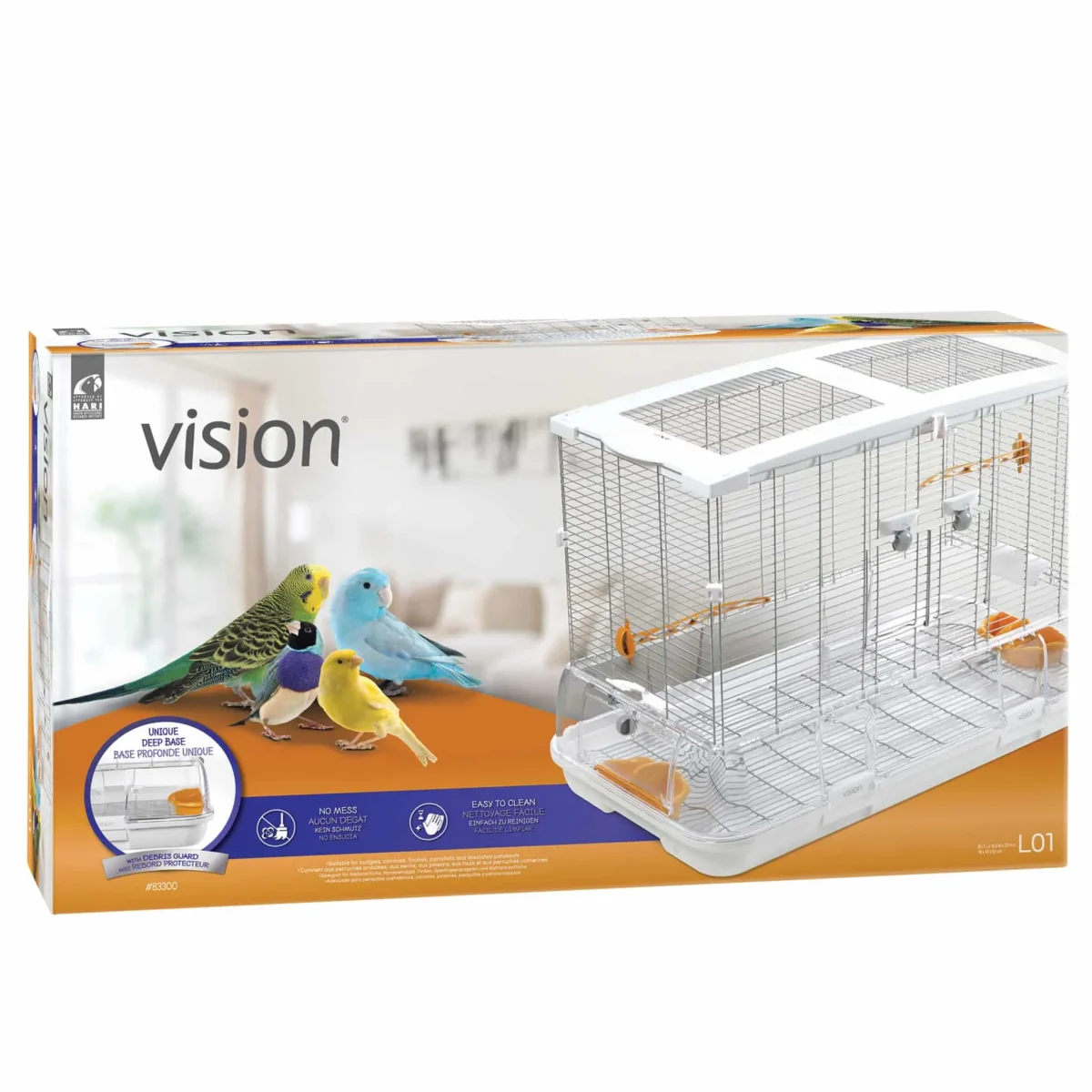 Bird Cage for Very Small to Small Birds, Model L01, Small Wire, Single Height - Image 4