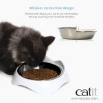Catit PIXI Double Feeding Dish Whisker Stress Free Food & Water Cat Bowl - Image 3