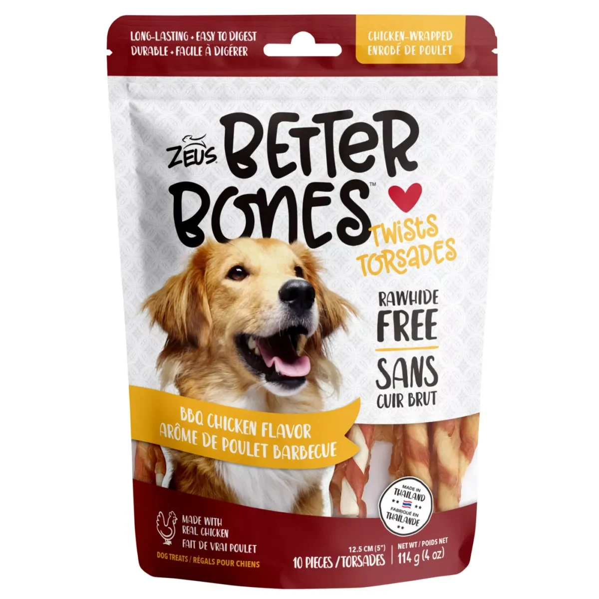 Zeus Better Bones Rawhide Free Twists Dog Treats - BBQ Chicken Flavour, Chicken Wrapped - Image 2