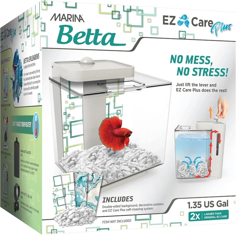 Marina Betta Aquarium 4.9l/1.3gal EZ Care PLUS - White 13336
