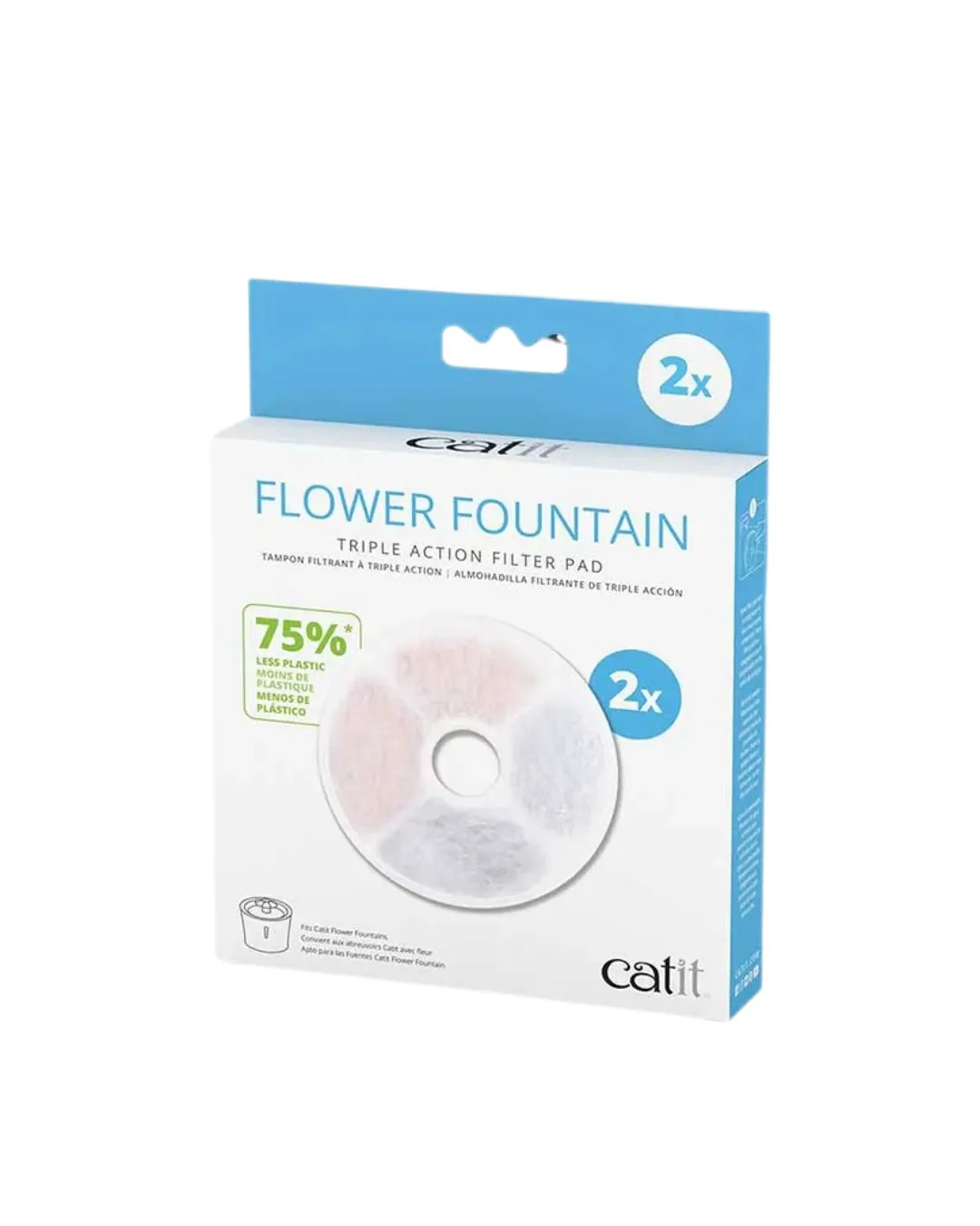 catit flower fountain cartdrige Catit Flower Fountain Triple Action Filter Pad - Image 1
