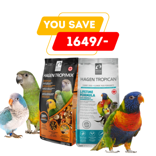 Hagen Tropimix and Tropican Small Parrot Food Combo