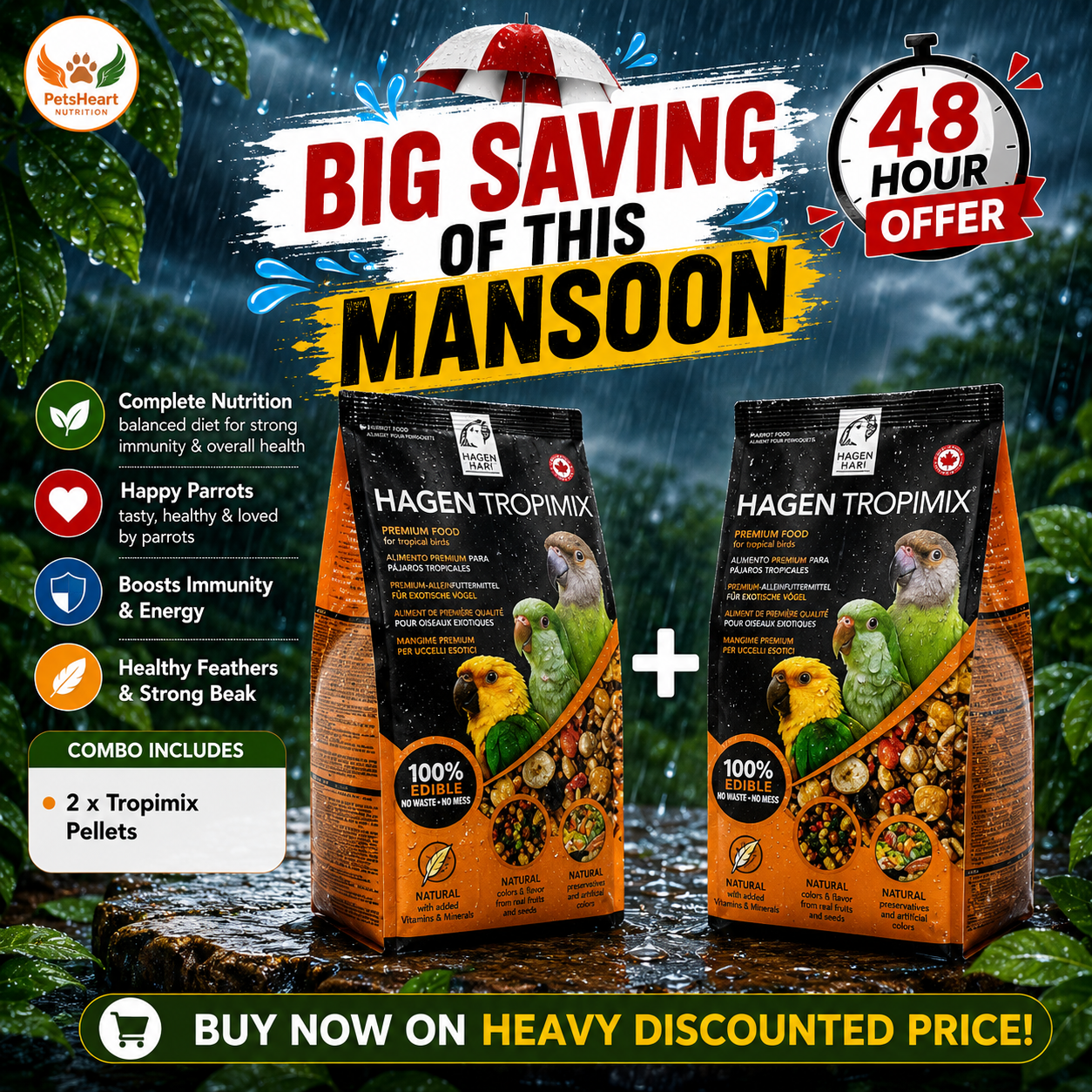 6c3400ab-d940-4146-a7fe-1a45a2ce5b8e HARI Tropimix Small Parrots 1.8 kg Buy 1 Get 2nd at 50% Off Mega Bumper Offer - Image 1